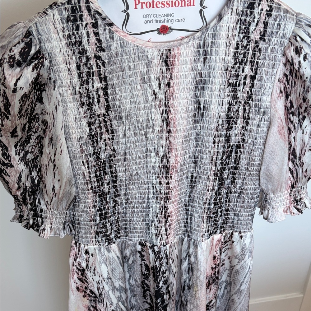 Ted Baker Black and Pink Midi Dress